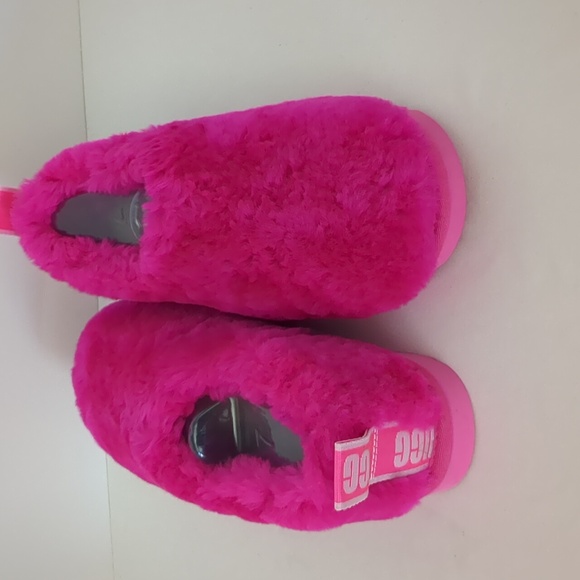 Ugg Fuzzy Pink Slip-On Shoes - Picture 2 of 5